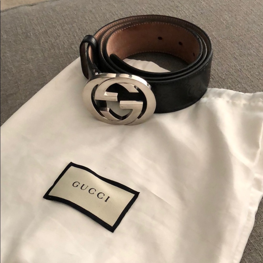 Men's Black GG print Gucci Belt
